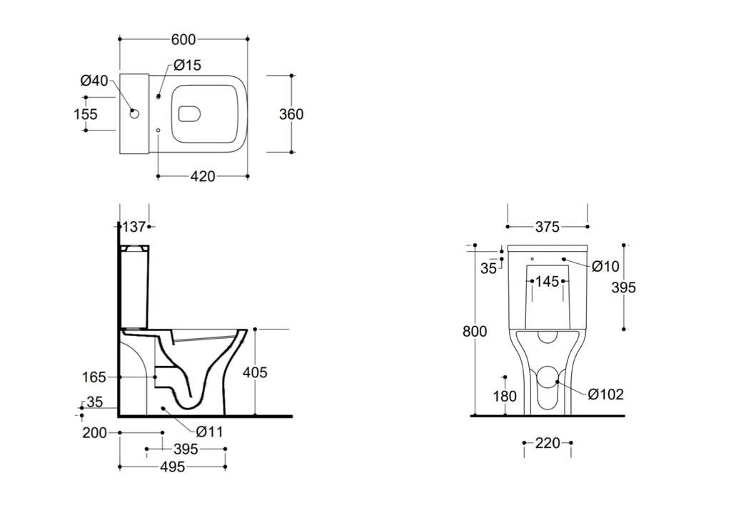 The Pureflow Essential Built-In Bidet Toilet